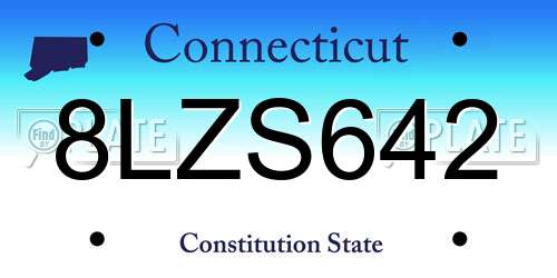 8LZS642 Connecticut License Plate