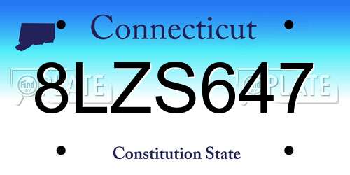 8LZS647 Connecticut License Plate