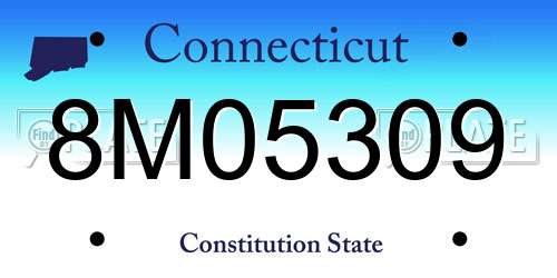 8M05309 Connecticut License Plate