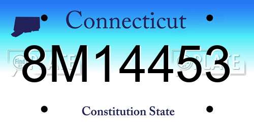 8M14453 Connecticut License Plate