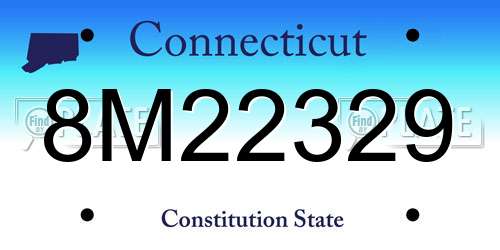 8M22329 Connecticut License Plate