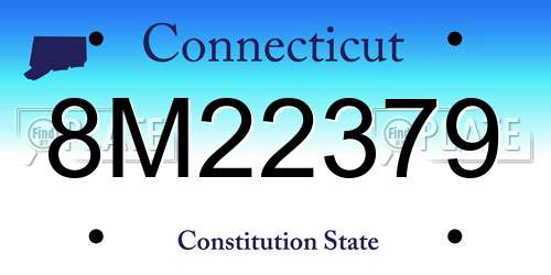 8M22379 Connecticut License Plate