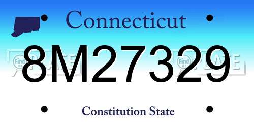 8M27329 Connecticut License Plate