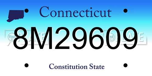 8M29609 Connecticut License Plate