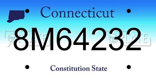 8M64232 Connecticut License Plate