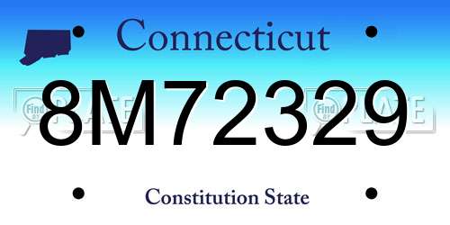 8M72329 Connecticut License Plate