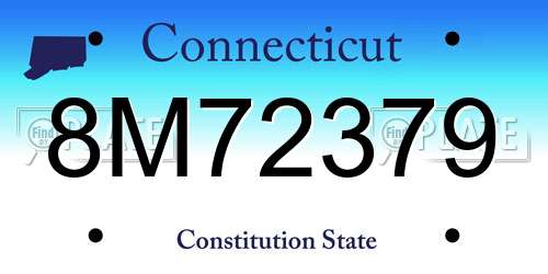 8M72379 Connecticut License Plate