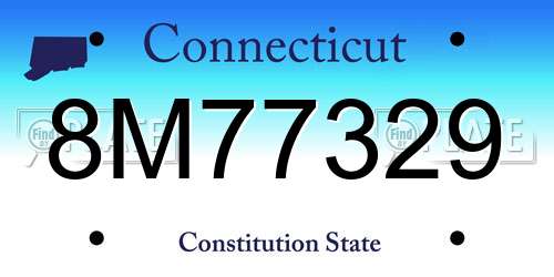 8M77329 Connecticut License Plate