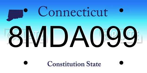 8MDA099 Connecticut License Plate
