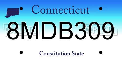 8MDB309 Connecticut License Plate
