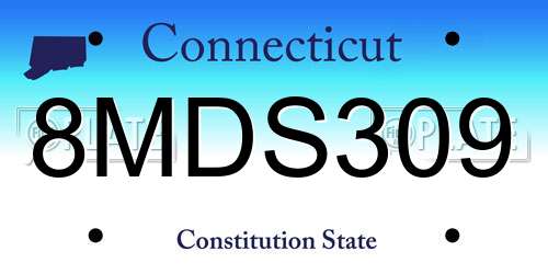 8MDS309 Connecticut License Plate
