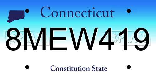 8MEW419 Connecticut License Plate