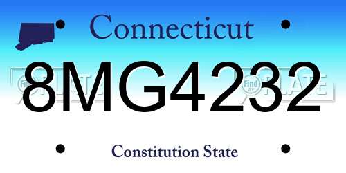 8MG4232 Connecticut License Plate