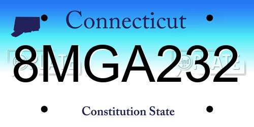 8MGA232 Connecticut License Plate