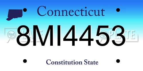 8MI4453 Connecticut License Plate
