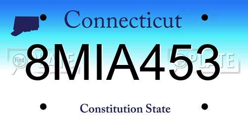8MIA453 Connecticut License Plate