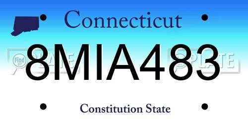 8MIA483 Connecticut License Plate