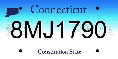 8MJ1790 Connecticut License Plate