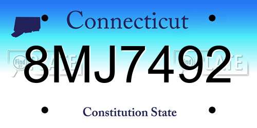 8MJ7492 Connecticut License Plate