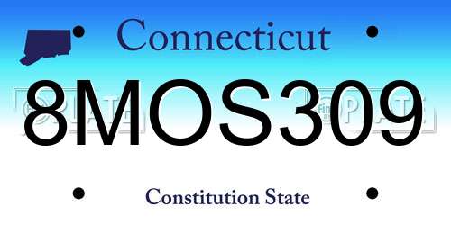 8MOS309 Connecticut License Plate