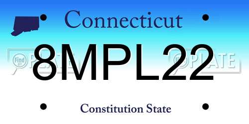 8MPL22 Connecticut License Plate