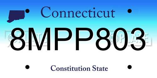 8MPP803 Connecticut License Plate