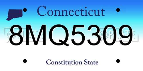 8MQ5309 Connecticut License Plate