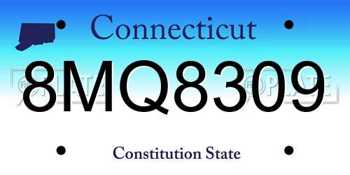8MQ8309 Connecticut License Plate
