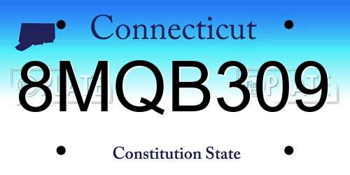 8MQB309 Connecticut License Plate
