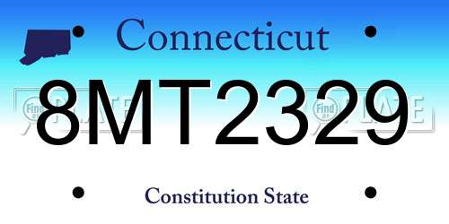 8MT2329 Connecticut License Plate