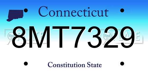 8MT7329 Connecticut License Plate