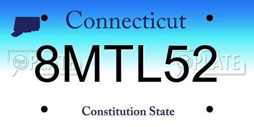 8MTL52 Connecticut License Plate