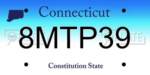 8MTP39 Connecticut License Plate