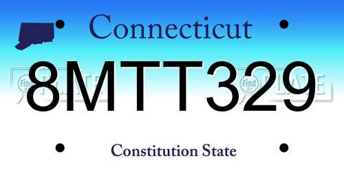 8MTT329 Connecticut License Plate