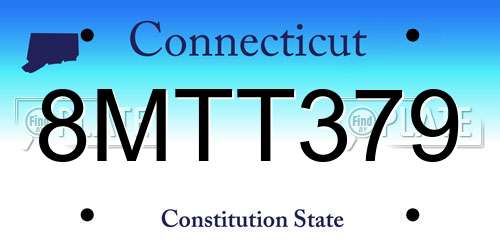 8MTT379 Connecticut License Plate