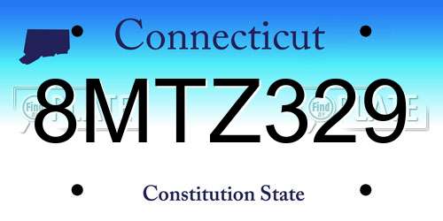 8MTZ329 Connecticut License Plate