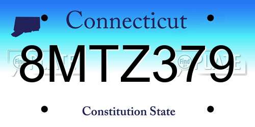 8MTZ379 Connecticut License Plate