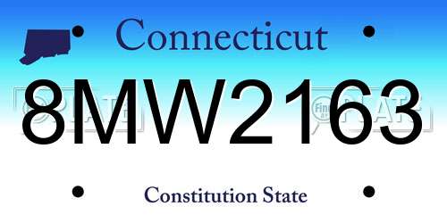 8MW2163 Connecticut License Plate