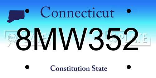 8MW352 Connecticut License Plate