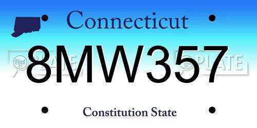 8MW357 Connecticut License Plate