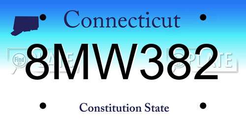 8MW382 Connecticut License Plate