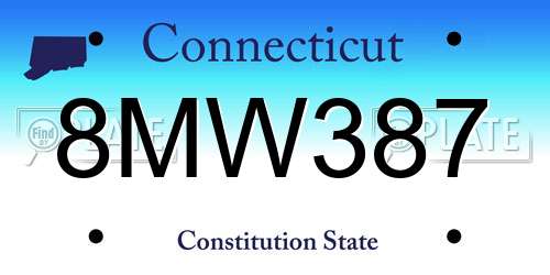 8MW387 Connecticut License Plate