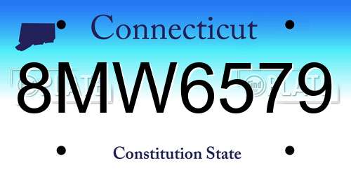 8MW6579 Connecticut License Plate