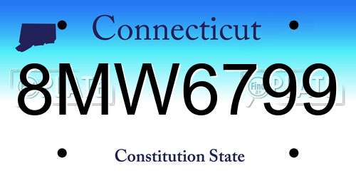8MW6799 Connecticut License Plate