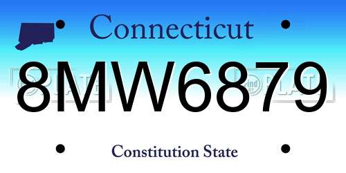 8MW6879 Connecticut License Plate