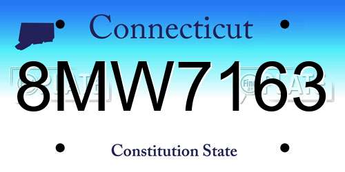 8MW7163 Connecticut License Plate