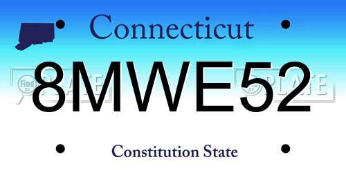 8MWE52 Connecticut License Plate