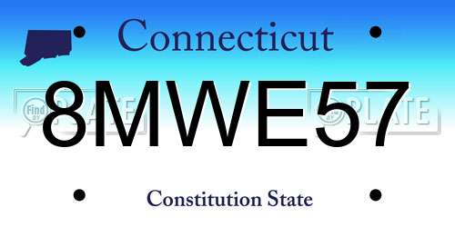 8MWE57 Connecticut License Plate