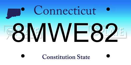 8MWE82 Connecticut License Plate
