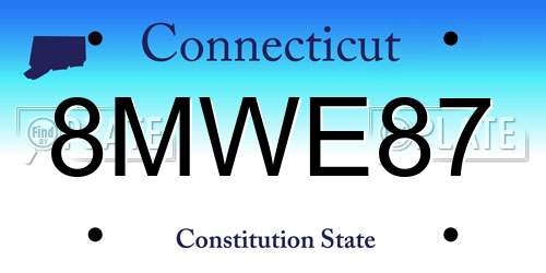8MWE87 Connecticut License Plate